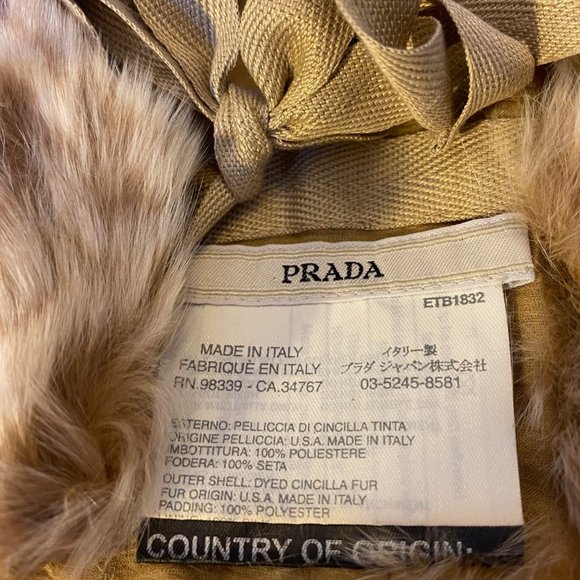 PRADA GENUINE CHINCHILLA COLLAR - LIGHT BROWN - Picture 3 of 9